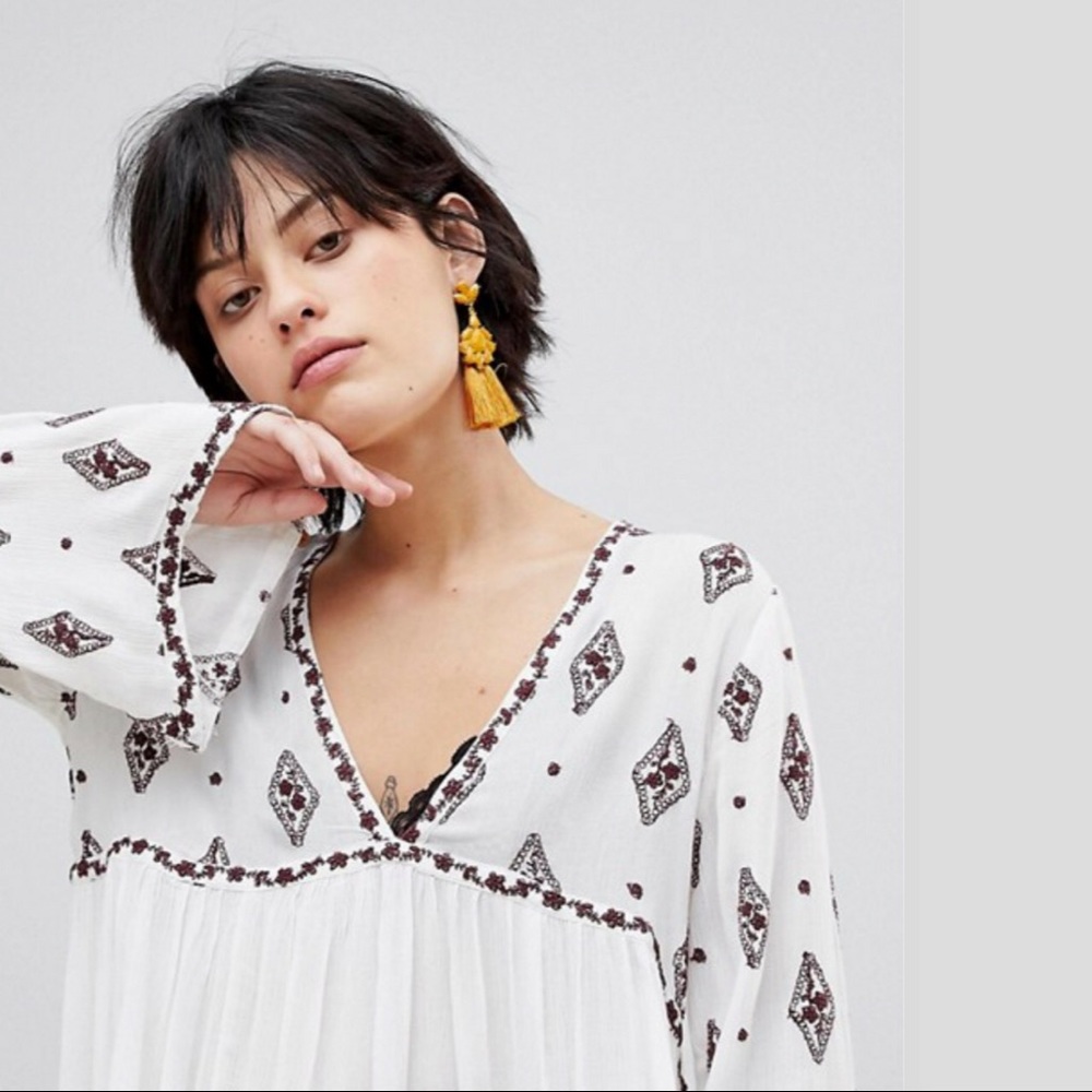 New FREE PEOPLE Diamond Embroidered Tunic NWT - Picture 4 of 8